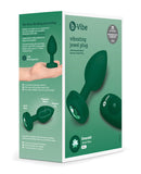 b-Vibe Remote Control Vibrating Jewel Plug (M/L) - Emerald Green