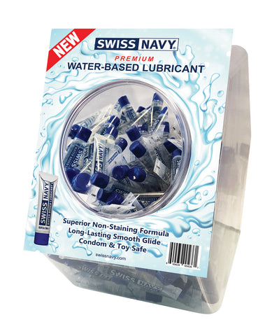 Swiss Navy Flavored Water Based Lubricant 10 ml Asst. - Bowl of 100