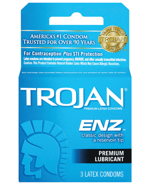 Trojan Enz Lubricated Condoms - Box of 3