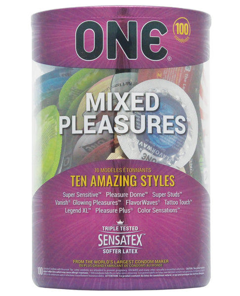 One Condoms Mix Pleasure Display - Display of 100
