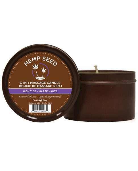 Earthly Body Suntouched Hemp Candle - 6.8 oz Round Tin High Tide