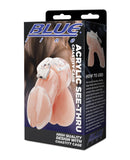 Blue Line Acrylic See-thru Chastity Cage - Clear
