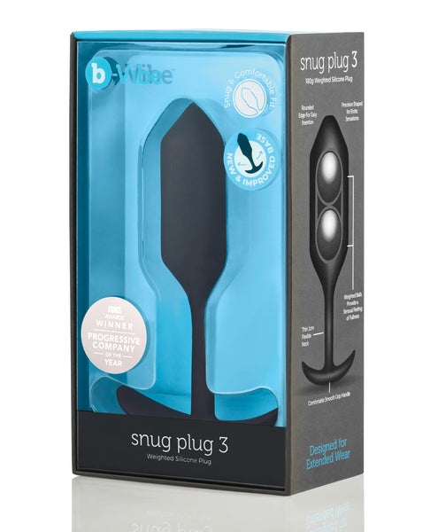 b-Vibe Weighted Snug Plug 3 - 180 g Black