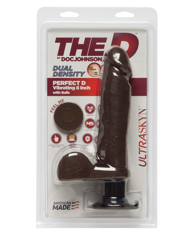The D 8" Perfect D Vibrating w/Balls - Chocolate