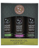 Earthly Body Massage Oil Gift Set - 2 oz Skinny Dip, Naked in the Woods & Guavalava