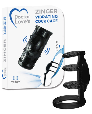 Doctor Love's Vibrating Cock Cage - Black