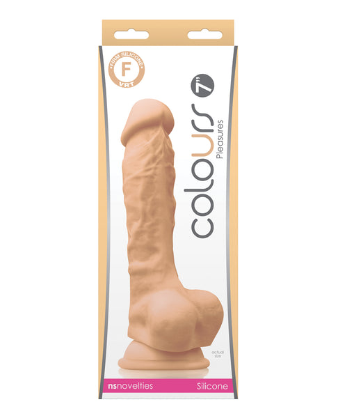 Colours Pleasures 7" Dong w/Balls & Suction Cup - White