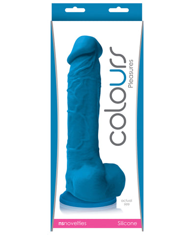 Colours Pleasures 8" Dildo w/Suction Cup - Blue