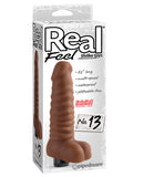 Real Feel No. 13  Long 8.5" Vibe Waterproof -  Mutli-speed Brown