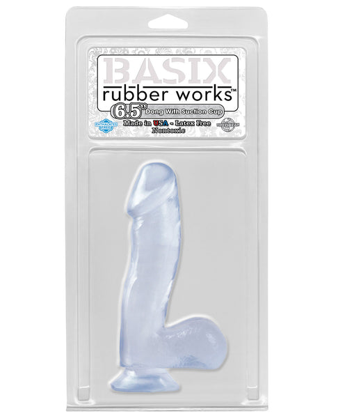 Basix Rubber Works 6.5" Dong w/Suction Cup - Clear