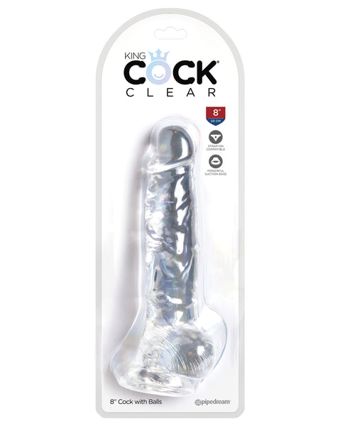 King Cock Clear 8" Cock w/Balls