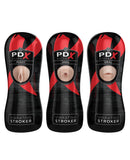 PDX Elite Vibrating Strokers Display - Flesh Display of 12