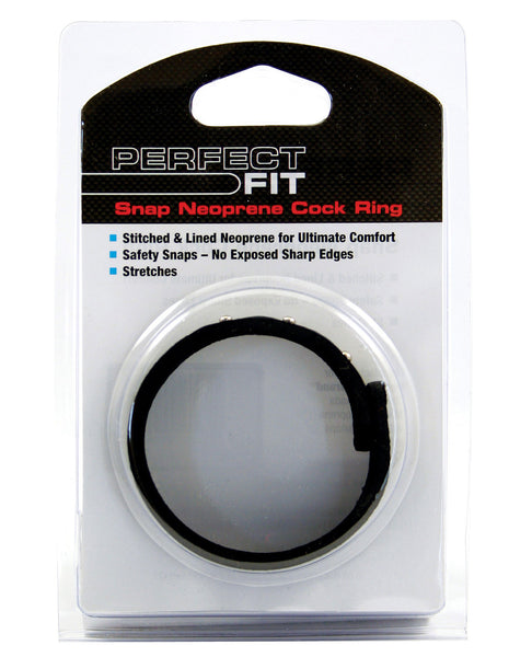 Perfect Fit Neoprene Snap Cock Ring - Black