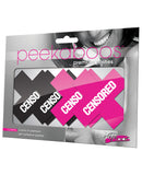 Peekaboos Censored Pasties - 2 Pairs 1 Black/1 Pink