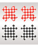 Peekaboos Off the Wall Checkered Pasties - 2 Pairs 1 Black/1 Red