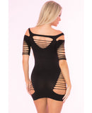 Pink Lipstick Back To Bad Seamless Dress Black O/S