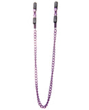 Shots Ouch Adjustable Nipple Clamps w/Chain - Purple