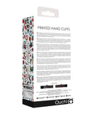Shots Ouch Old School Tattoo Style Printed Hand Cuffs- Black