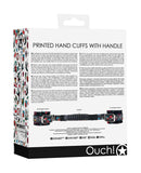 Shots Ouch Old School Tattoo Style Printed Handcuffs w/Handle - Black