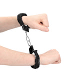Shots Ouch Denim Metal Handcuffs - Black