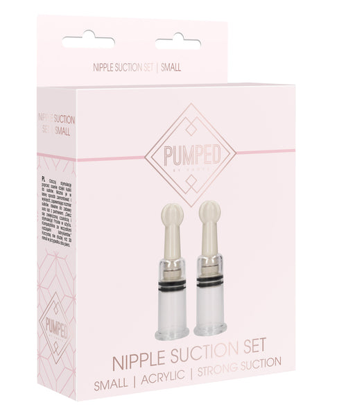 Shots Pumped Nipple Suction Set - Small Clear