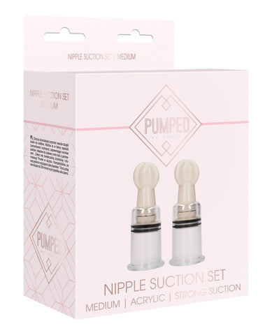 Shots Pumped Nipple Suction Set - Medium Clear