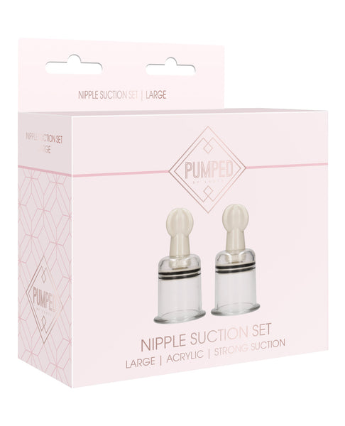 Shots Pumped Nipple Suctions Set - Large Clear