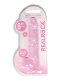 Shots RealRock Realistic Crystal Clear 8" Dildo w/Balls - Pink