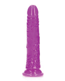 Shots RealRock 7" Slim Dildo Glow in the Dark - Neon Purple