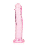 Shots RealRock Crystal Clear 6" Straight Dildo w/Suction Cup - Pink