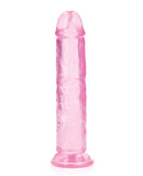 Shots RealRock Crystal Clear 7" Straight Dildo w/Suction Cup - Pink