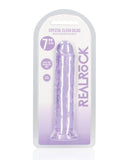 Shots RealRock Crystal Clear 7" Straight Dildo w/Suction Cup - Purple