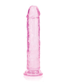 Shots RealRock Crystal Clear 8" Straight Dildo w/Suction Cup - Pink