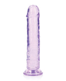 Shots RealRock Crystal Clear 8" Straight Dildo w/Suction Cup - Purple