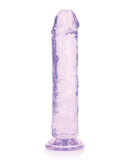 Shots RealRock Crystal Clear 8" Straight Dildo w/Suction Cup - Purple