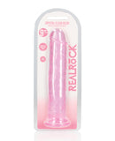 Shots RealRock Crystal Clear 9" Straight Dildo w/Suction Cup - Pink