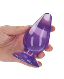 Shots RealRock Crystal Clear 4.5" Anal Plug - Purple