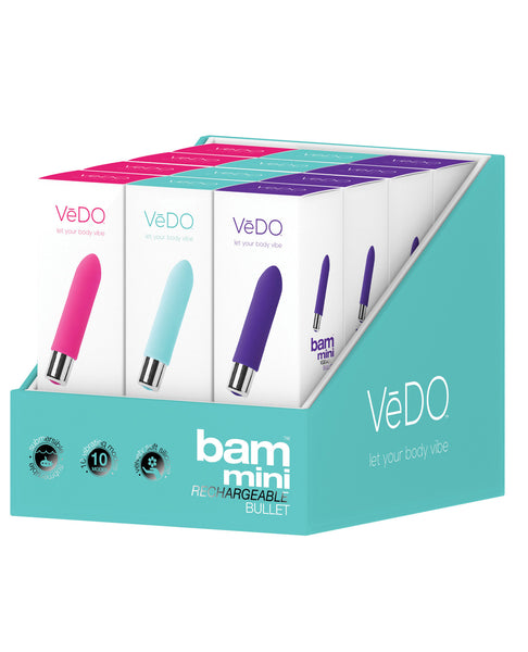 VeDO Bam Mini Rechargeable Bullet Vibe Display - Display of 12