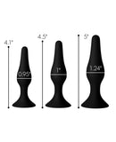 Master Series Triple Tapered Silicone Anal Trainer - Black Set of 3