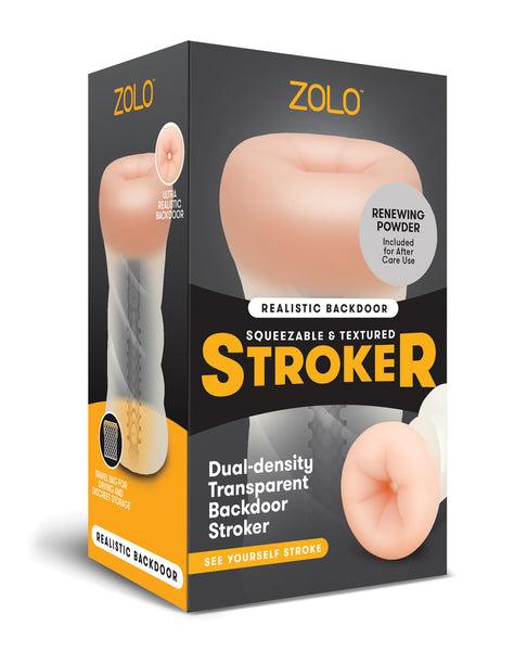 ZOLO Realistic Dual Density Transparent Backdoor Stroker